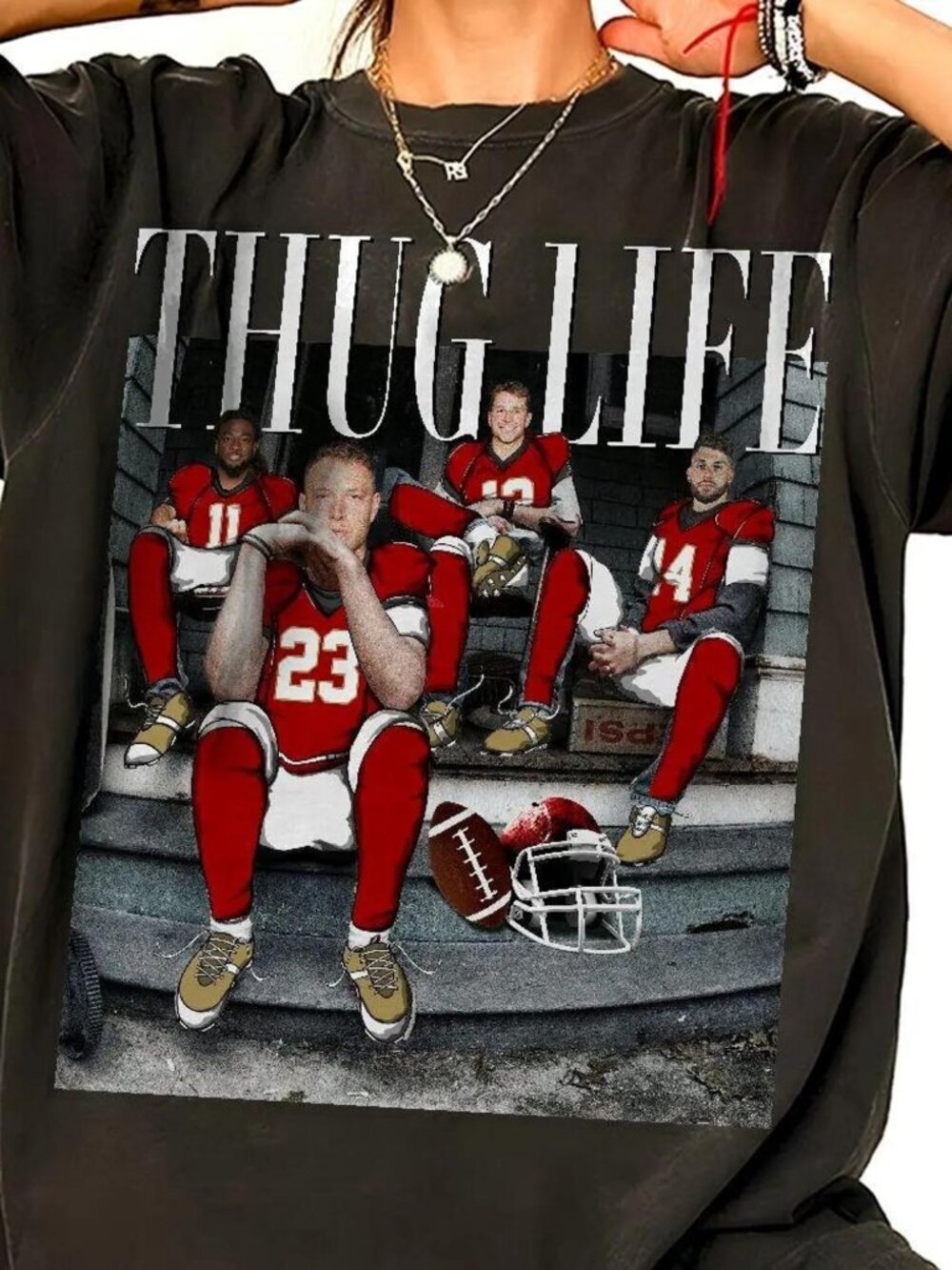 Thug Life San Francisco Football Shirt, Christian Mccaffrey Tee